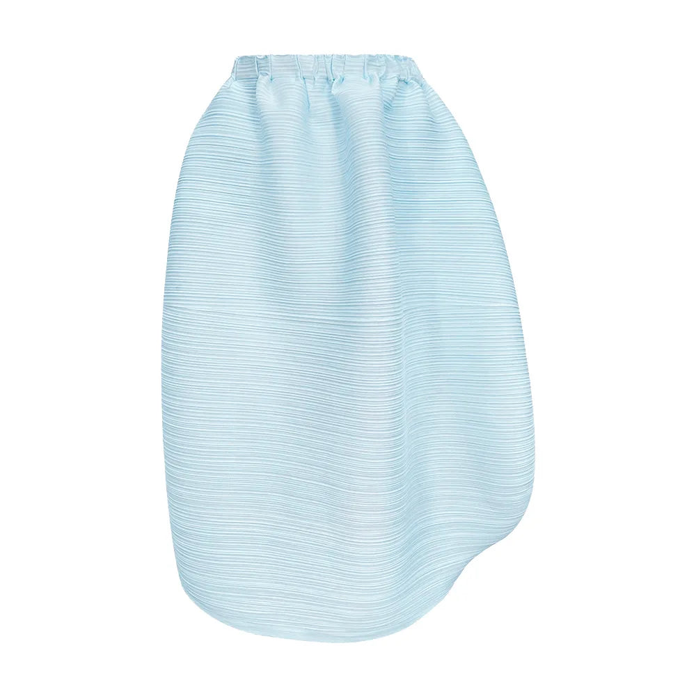 Solid Color High Waist Pleated Puffy Skirt