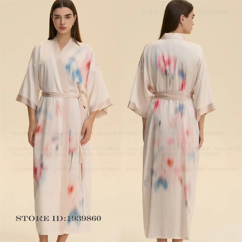 Flower Female Long Robe Nightgown