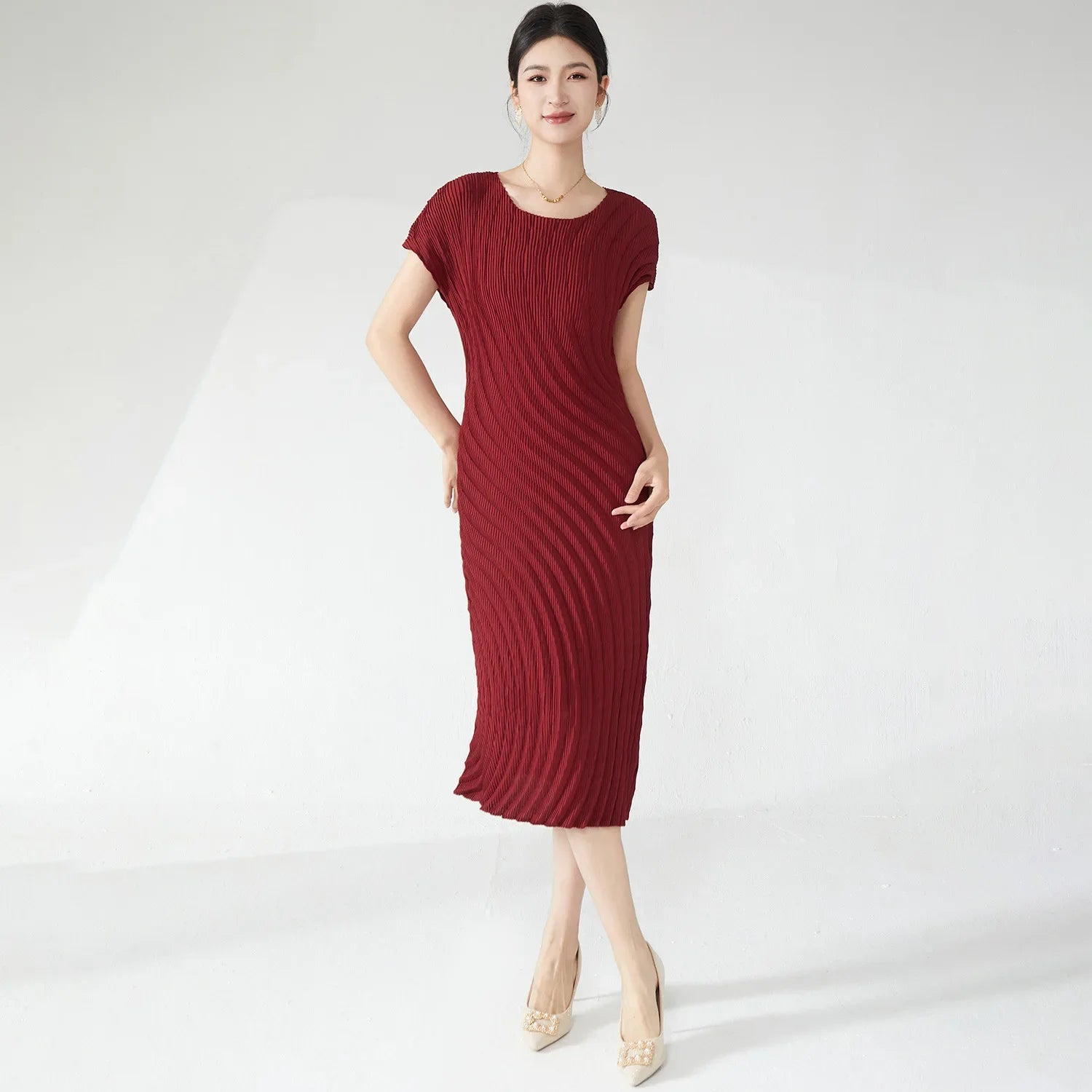  Midi Straight Tube Dress 