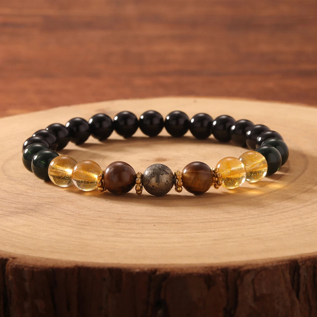 Exquisite Summer Accesorios Hematite Pyrite Brother Holiday Christmas Spiritual Natural Stone Money Bracelet Attract Money