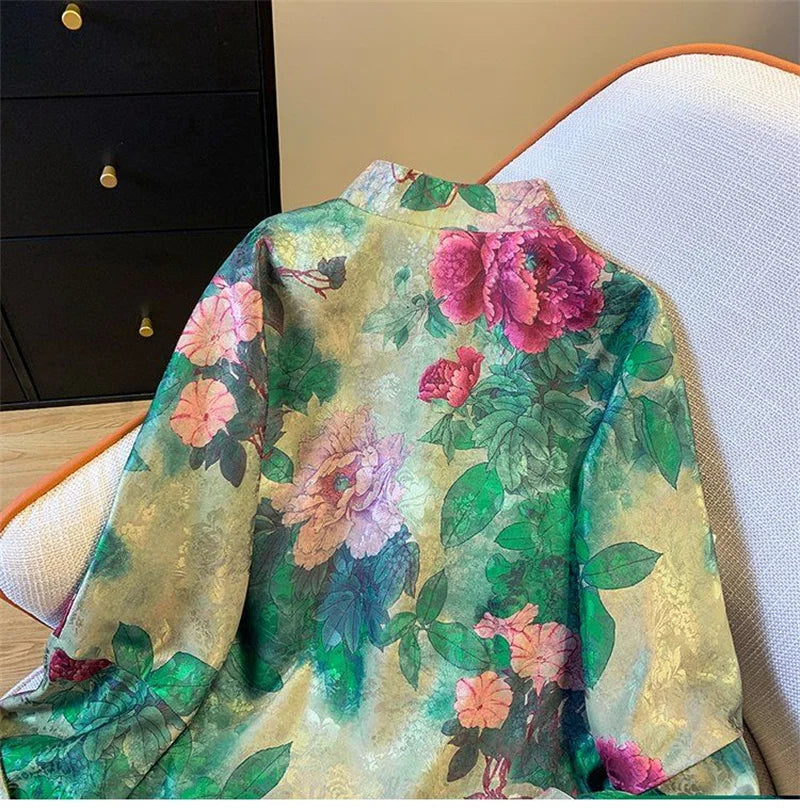Women'S Outerwears 2026 New Chinese National Style Jacquard Jacket Female Tangsuit Clothes Buckle Retro Streetwear Coat