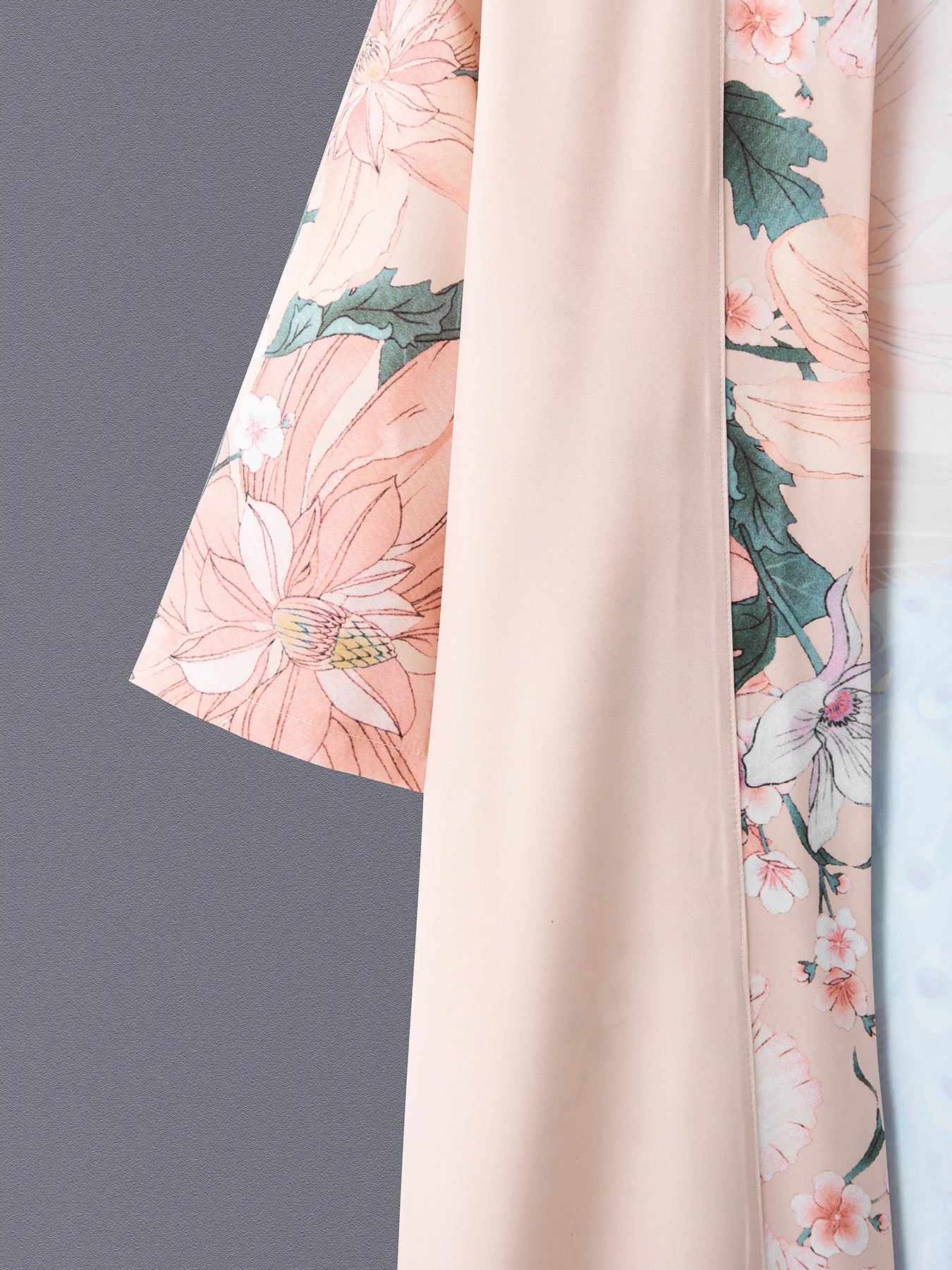 Europe and the United States Elegant Style Retro Peacock Flower Print in the Long Kimono Cardigan Thin Coat Women'S Spring Summe