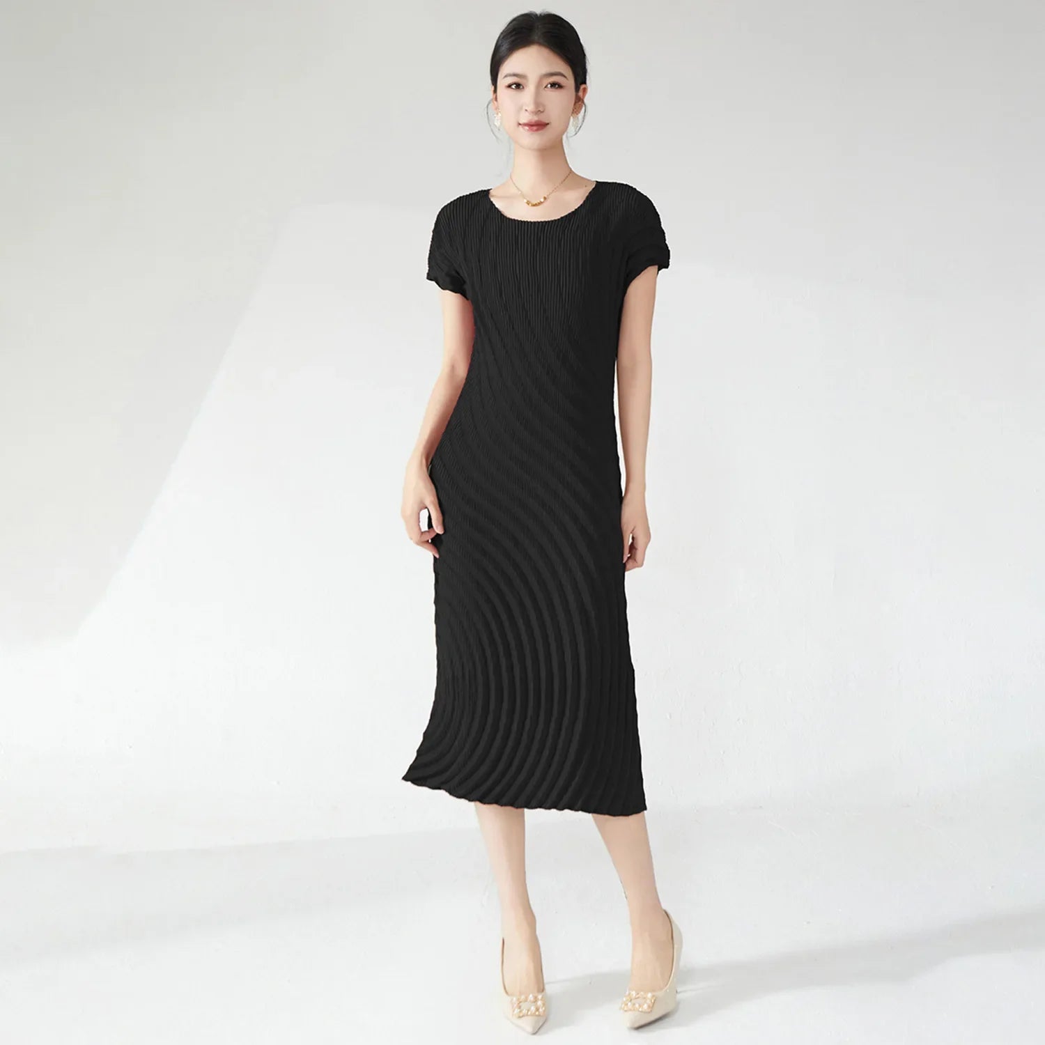  Midi Straight Tube Dress 