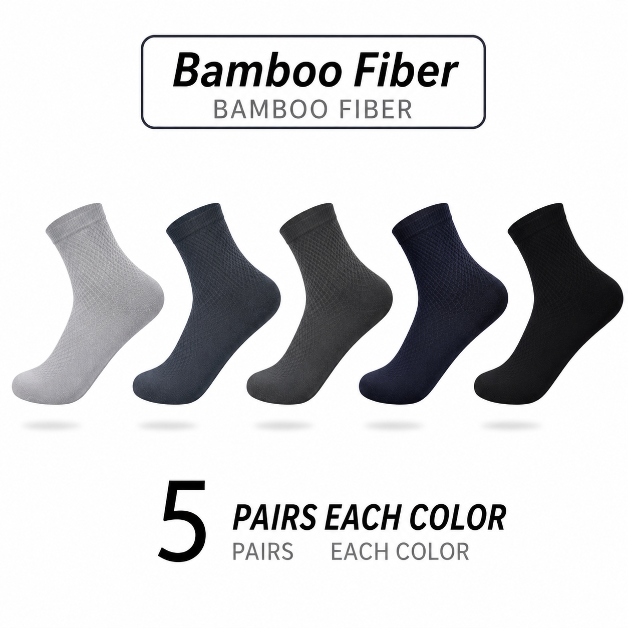 Pack of 5 pairs – AeroSensa™ socks Classic Breathable Compression Bamboo Sox