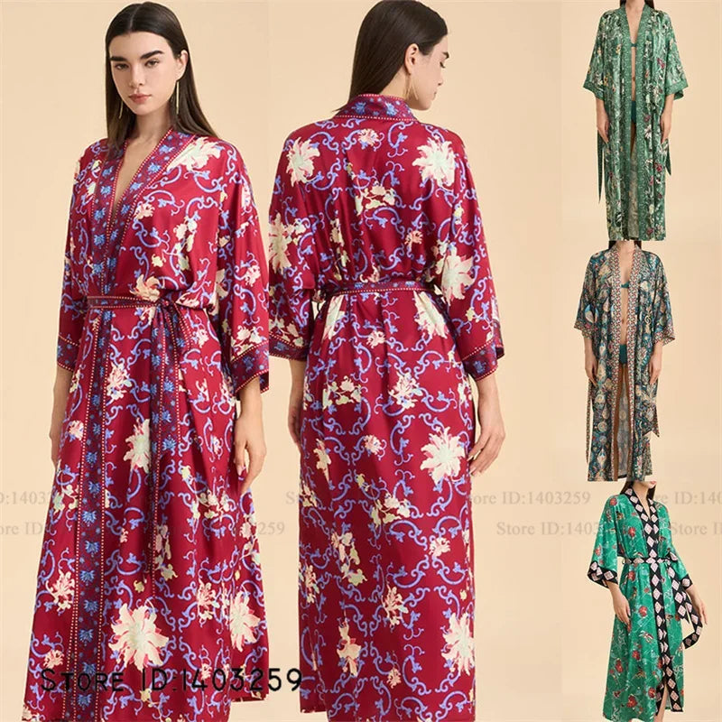 Flower Female Long Robe Nightgown