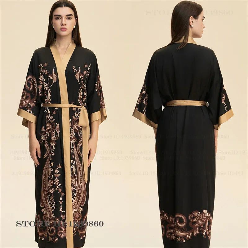 Flower Female Long Robe Nightgown