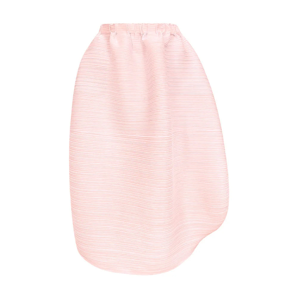 Solid Color High Waist Pleated Puffy Skirt 