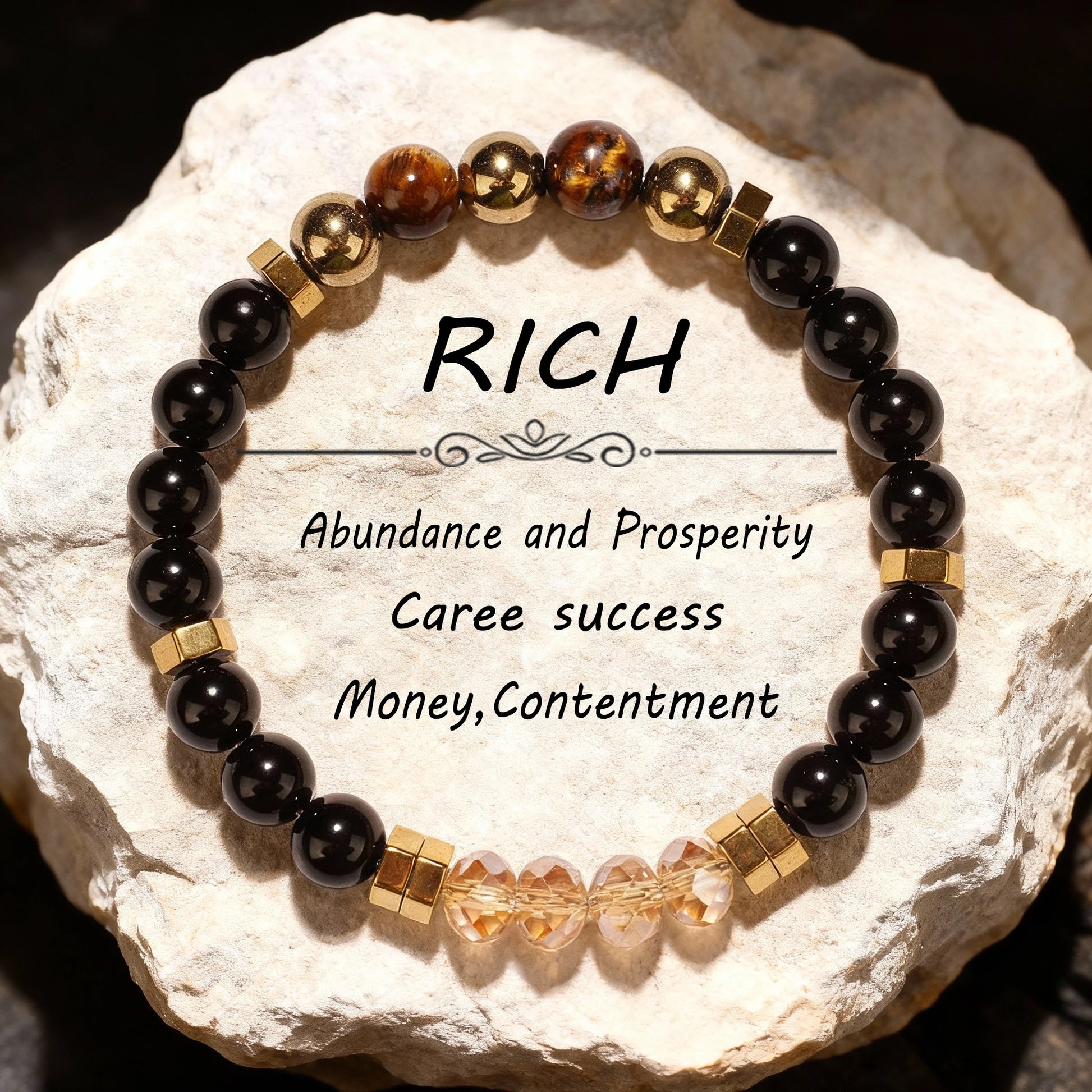 Exquisite Summer Accesorios Hematite Pyrite Brother Holiday Christmas Spiritual Natural Stone Money Bracelet Attract Money