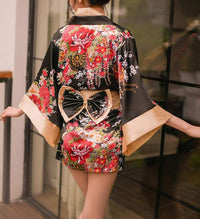 Japanese Satin Kimono | Luxury Floral Dressing Gown
