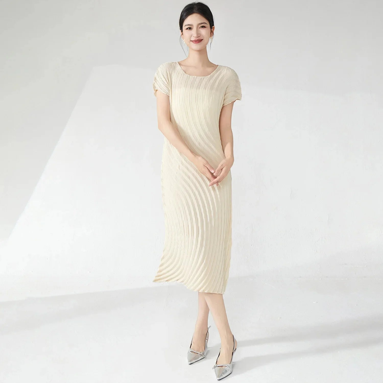  Midi Straight Tube Dress 