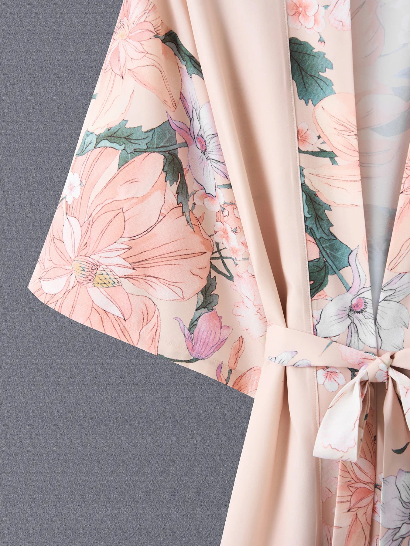 Europe and the United States Elegant Style Retro Peacock Flower Print in the Long Kimono Cardigan Thin Coat Women'S Spring Summe