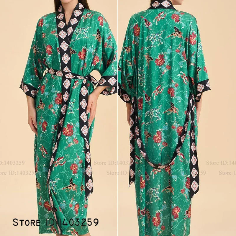 Flower Female Long Robe Nightgown