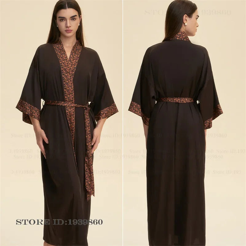 Flower Female Long Robe Nightgown