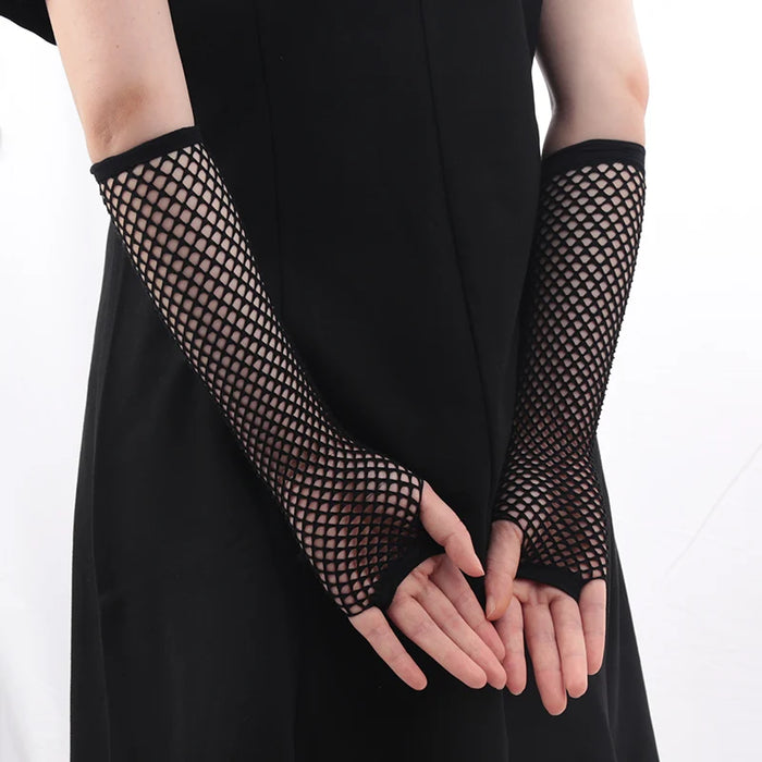 Punk Mittens Ladies Sexy Gloves Mesh