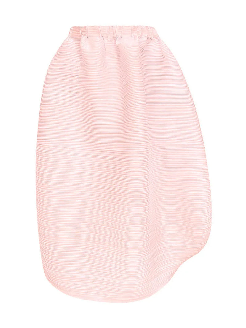 Solid Color High Waist Pleated Puffy Skirt 