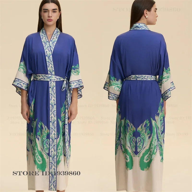 Flower Female Long Robe Nightgown