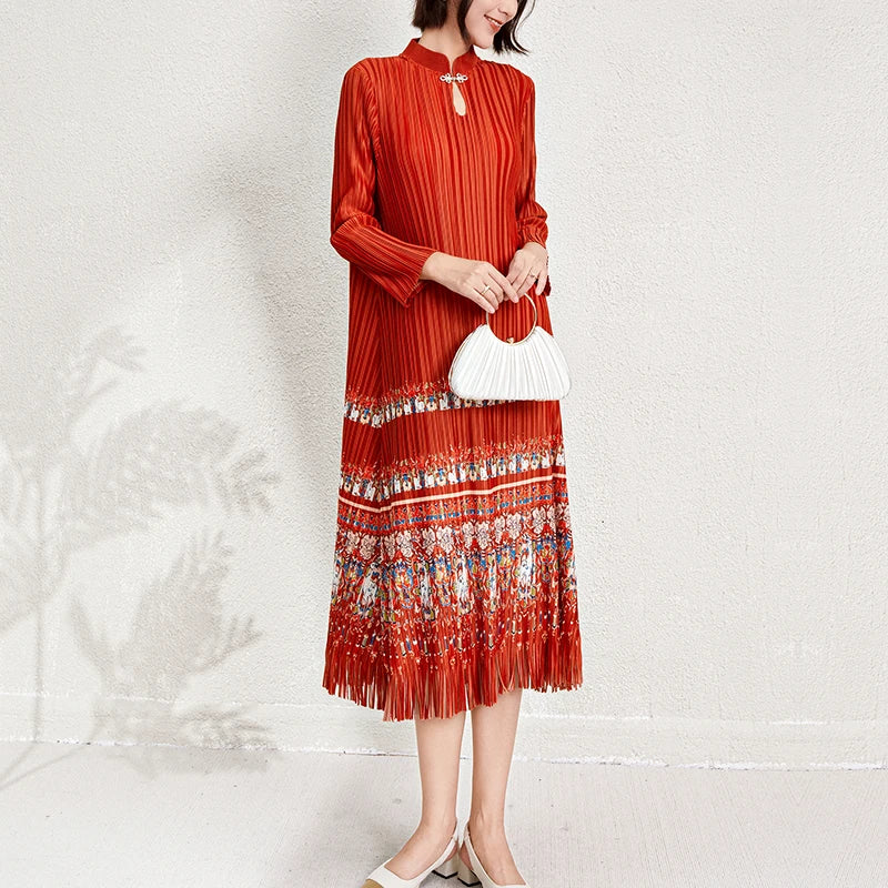 Ladies Dresses 2026 Elegant Casual Dresses Miyake Pleated Dresses