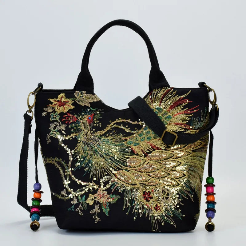 Ethnic Style Sequins Tote Bag