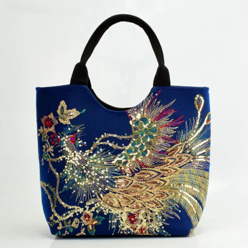 Ethnic Style Sequins Tote Bag