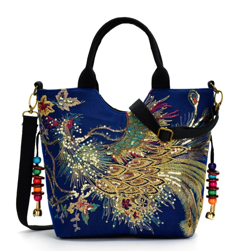 Ethnic Style Sequins Tote Bag