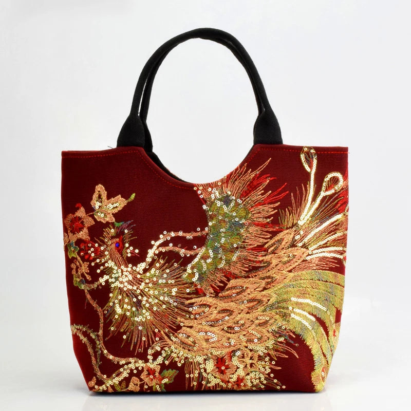 Ethnic Style Sequins Tote Bag