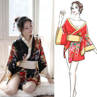 Japanese Satin Kimono | Luxury Floral Dressing Gown