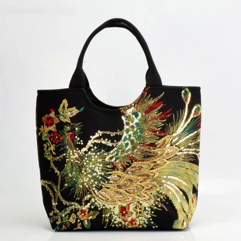 Ethnic Style Sequins Tote Bag