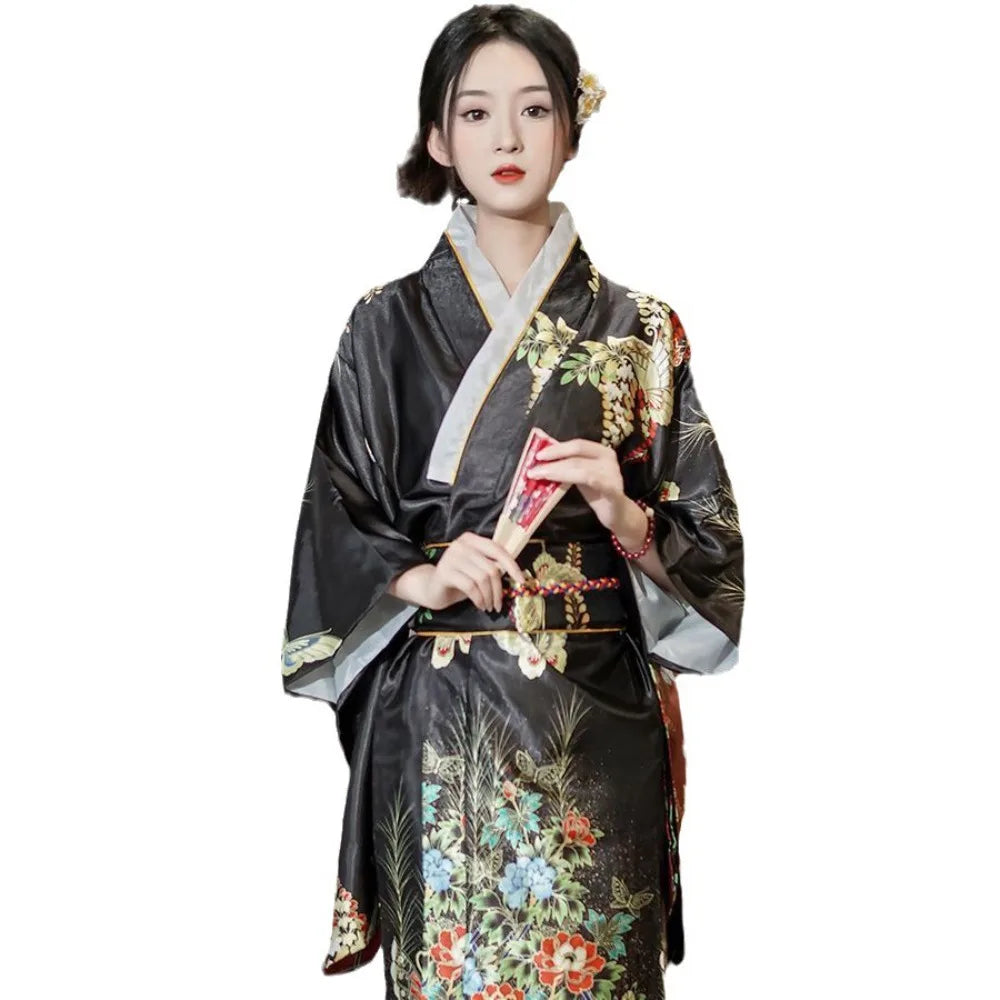 Japanese Yukata Satin Kimono