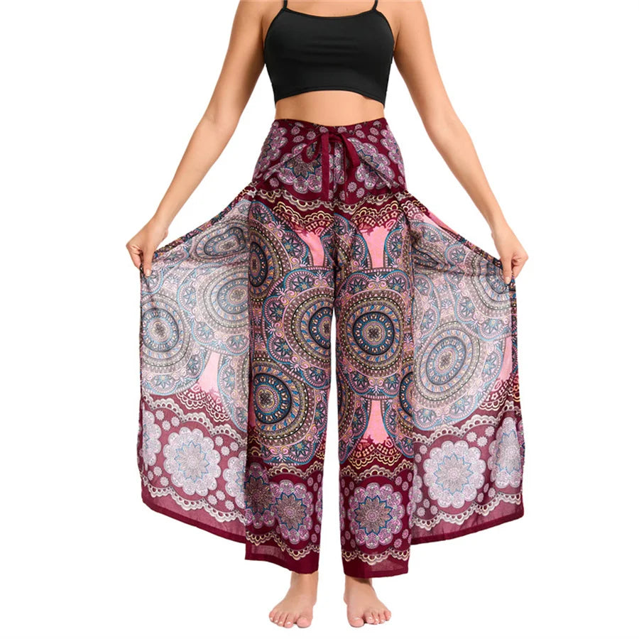 Boho Palazzo Pants Wide Leg Yoga