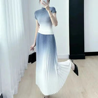 Two Piece Set Women Korean Miyake High-End