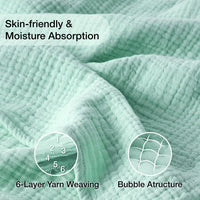 6 Layers Cotton Muslin Blankets Lightweight Cotton Throw Cooling Soft Throw Blanket