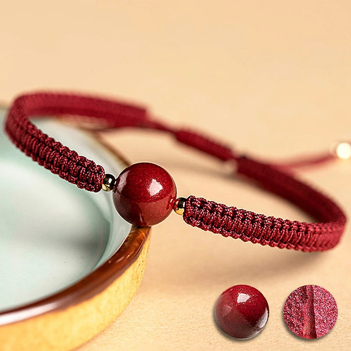 Red Bracelet Natural Stone Cinnabar