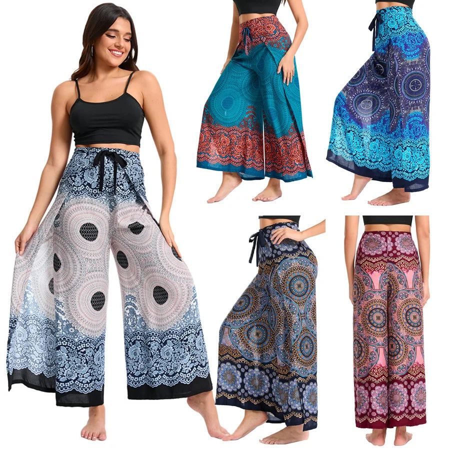 Boho Palazzo Pants Wide Leg Yoga
