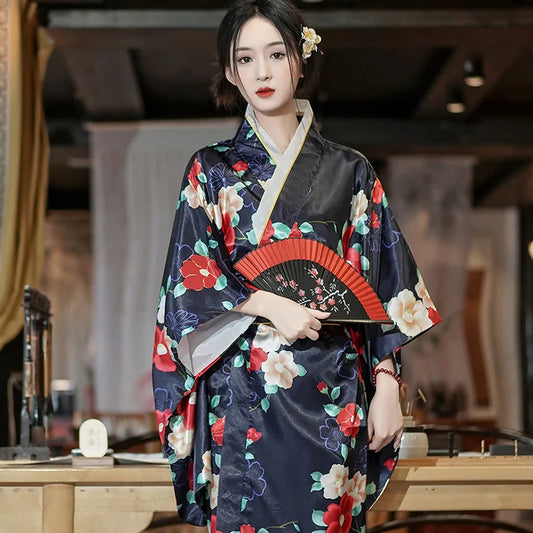 Japanese Yukata Satin Kimono