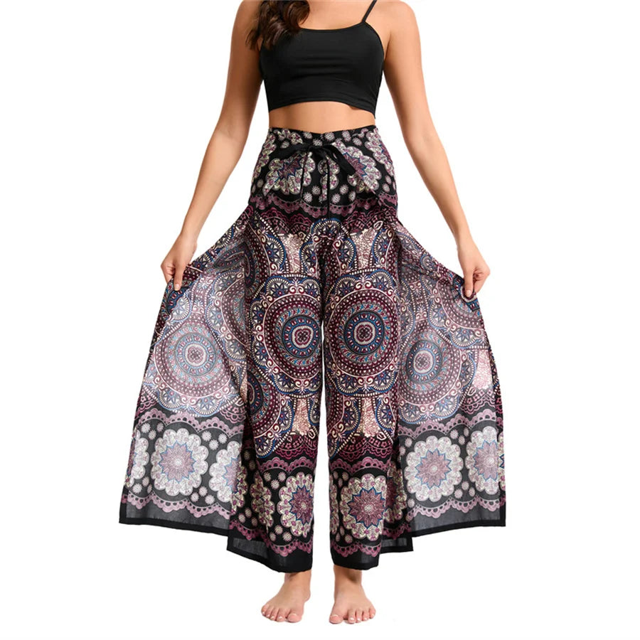 Boho Palazzo Pants Wide Leg Yoga