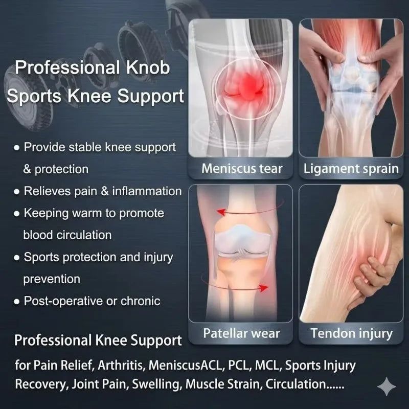 Sweat Wicking Joint Recovery Adjustable Knob Leg Guard Knee Brace Meniscus