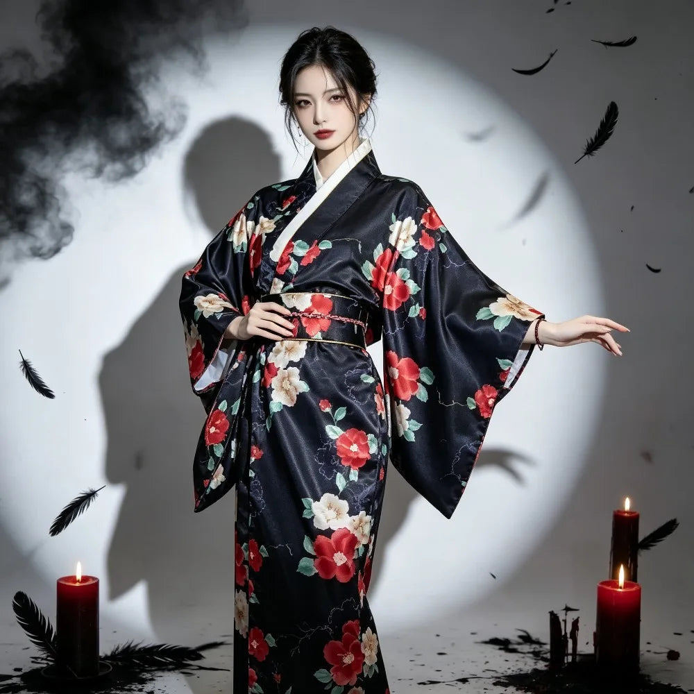 Japanese Yukata Satin Kimono