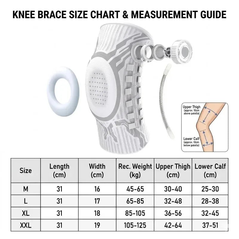 Sweat Wicking Joint Recovery Adjustable Knob Leg Guard Knee Brace Meniscus