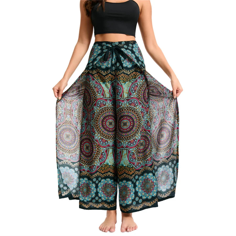 Boho Palazzo Pants Wide Leg Yoga
