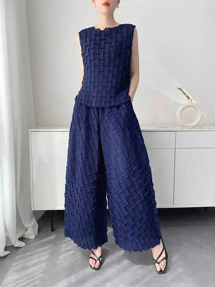 Handmade Pleated Set Women'S Summer