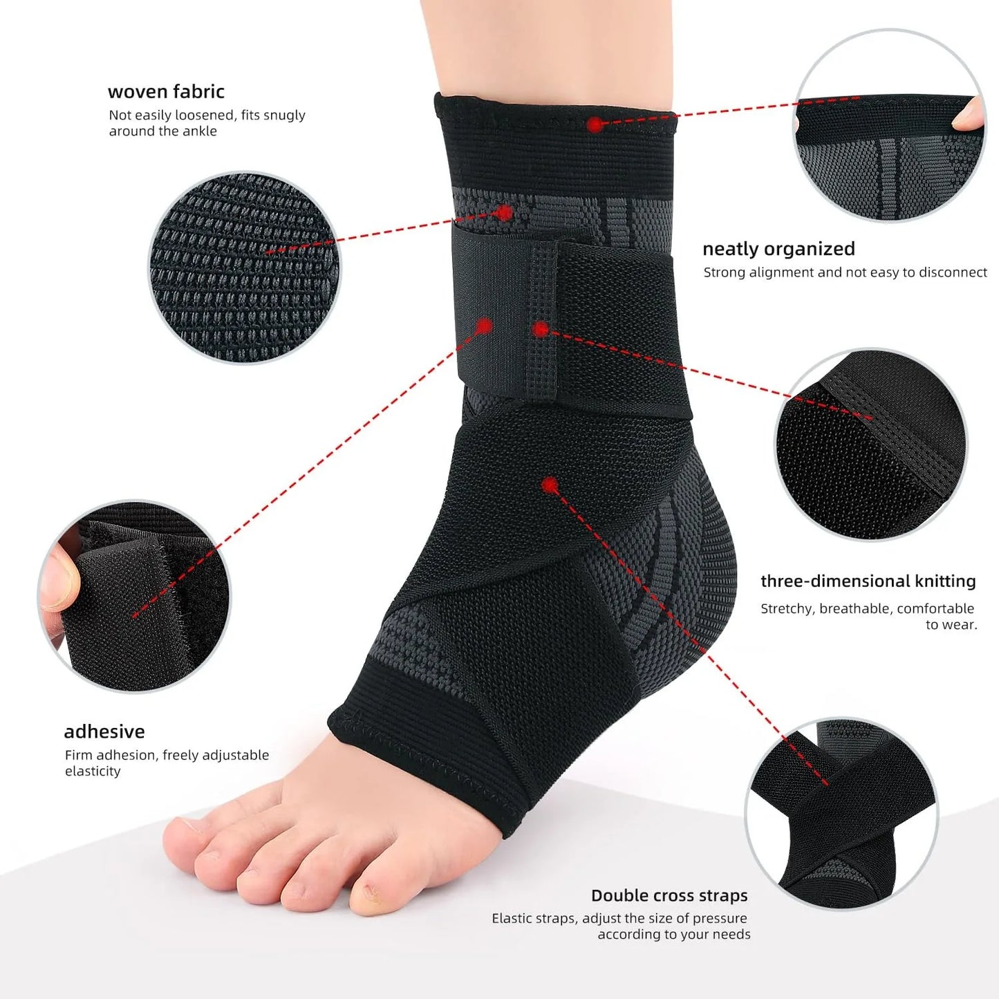 Adjustable Ankle Brace Compression Sleeve