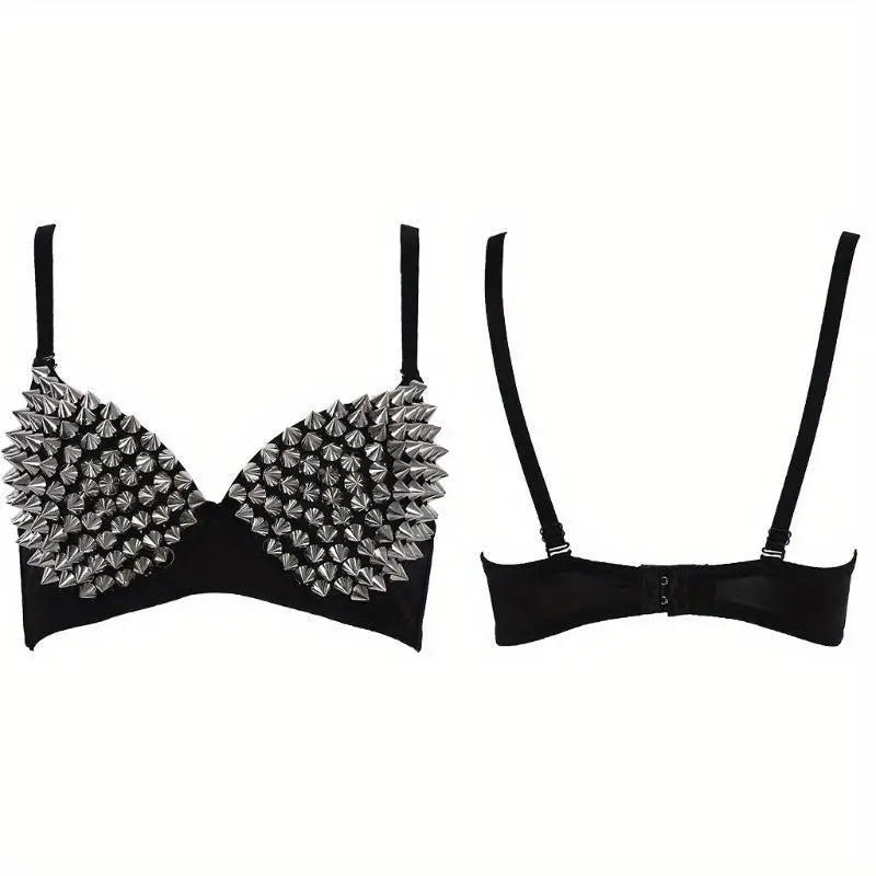 Sexy Rivets Punk Lingerie Underwear,Metallic 