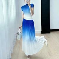 Two Piece Set Women Korean Miyake High-End