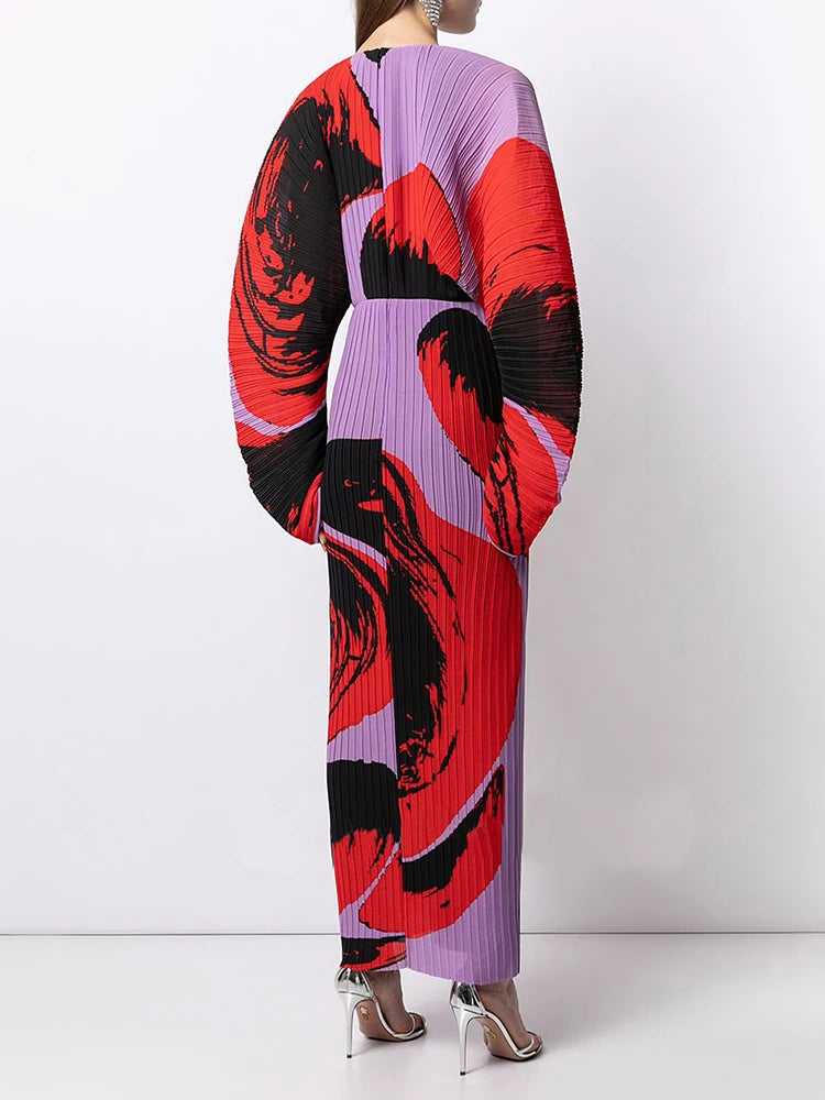 Miyake Pleated Hand Painted Dress 