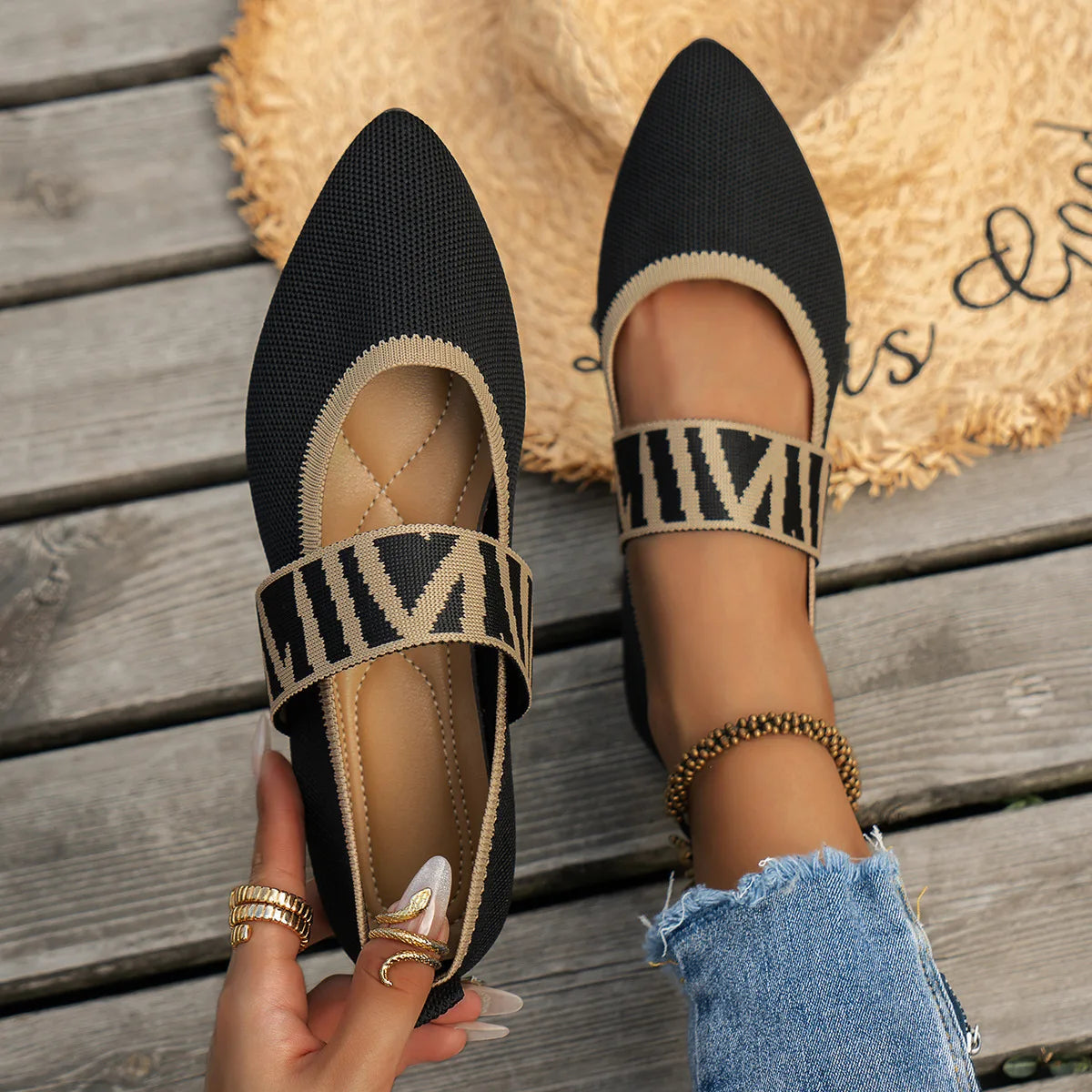Pointed Knitted Dressy Toe Loafers