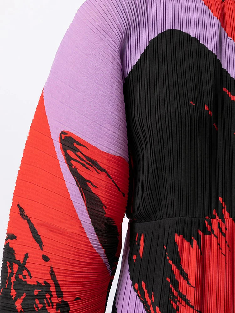 Miyake Pleated Hand Painted Dress 