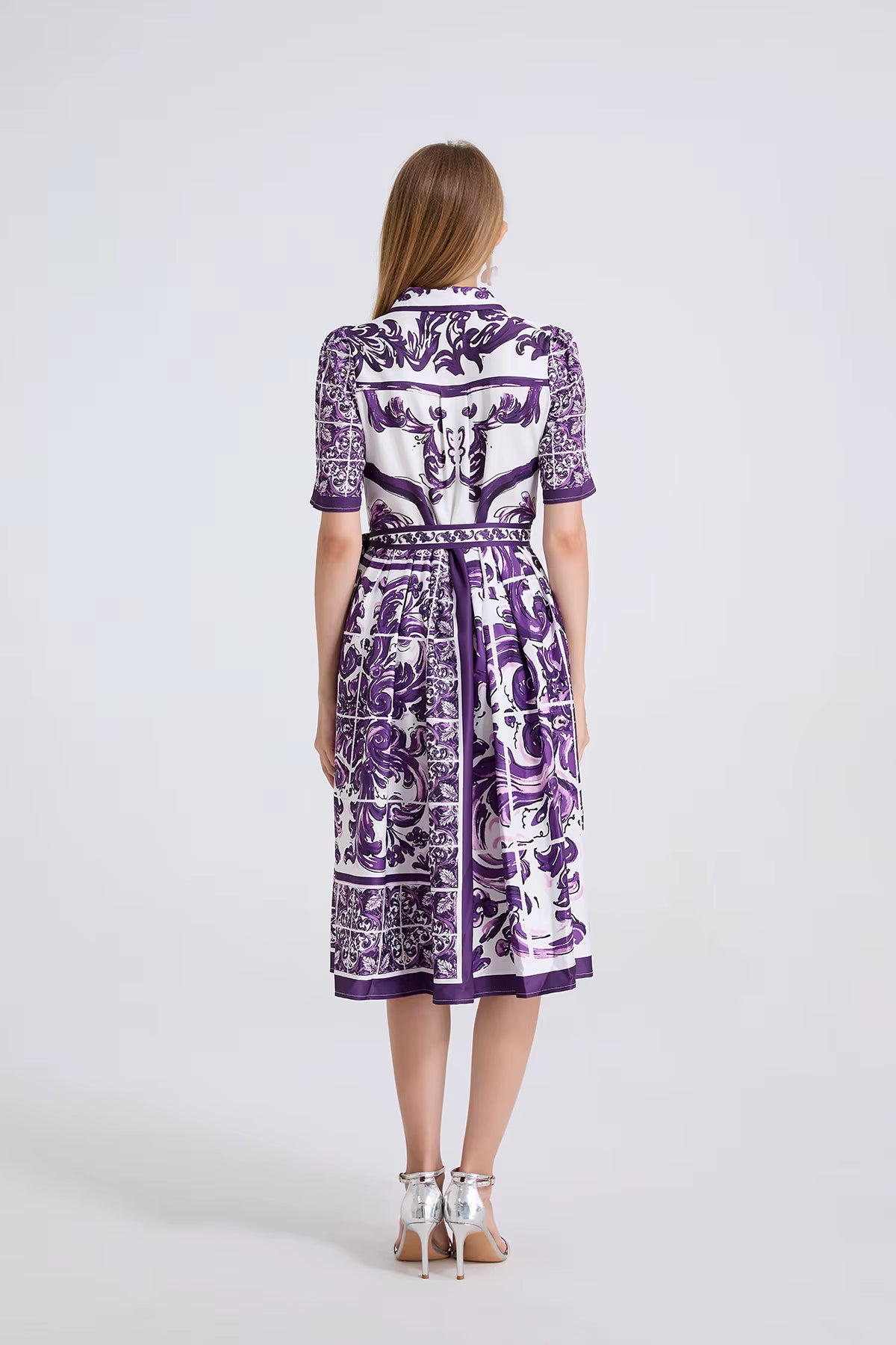 Paisley Print Shirt Dresses Women'S Turn down