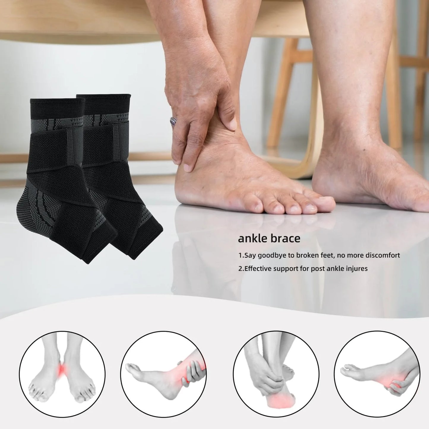 Adjustable Ankle Brace Compression Sleeve