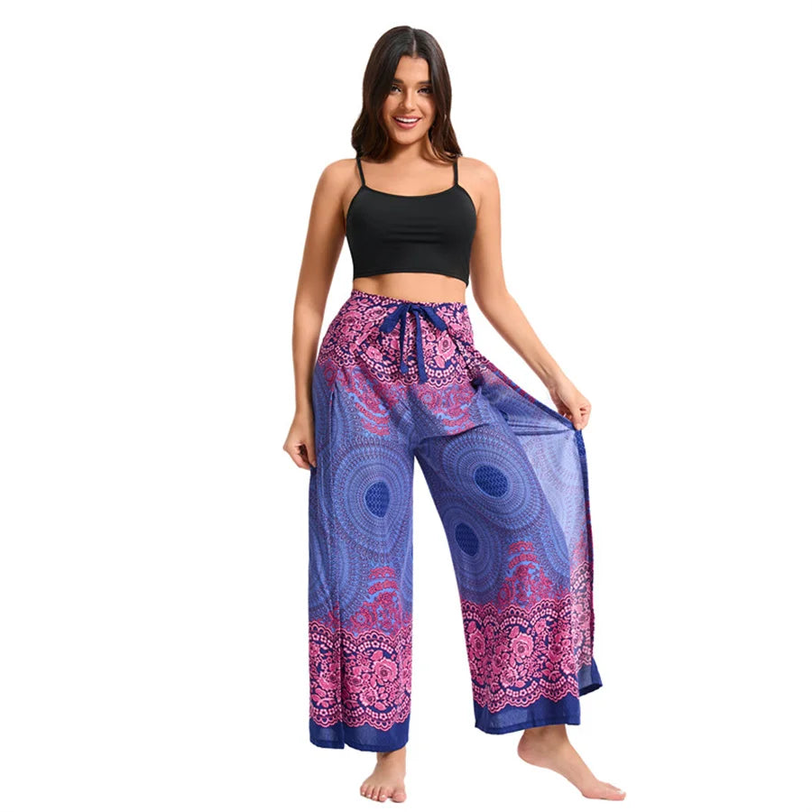 Boho Palazzo Pants Wide Leg Yoga