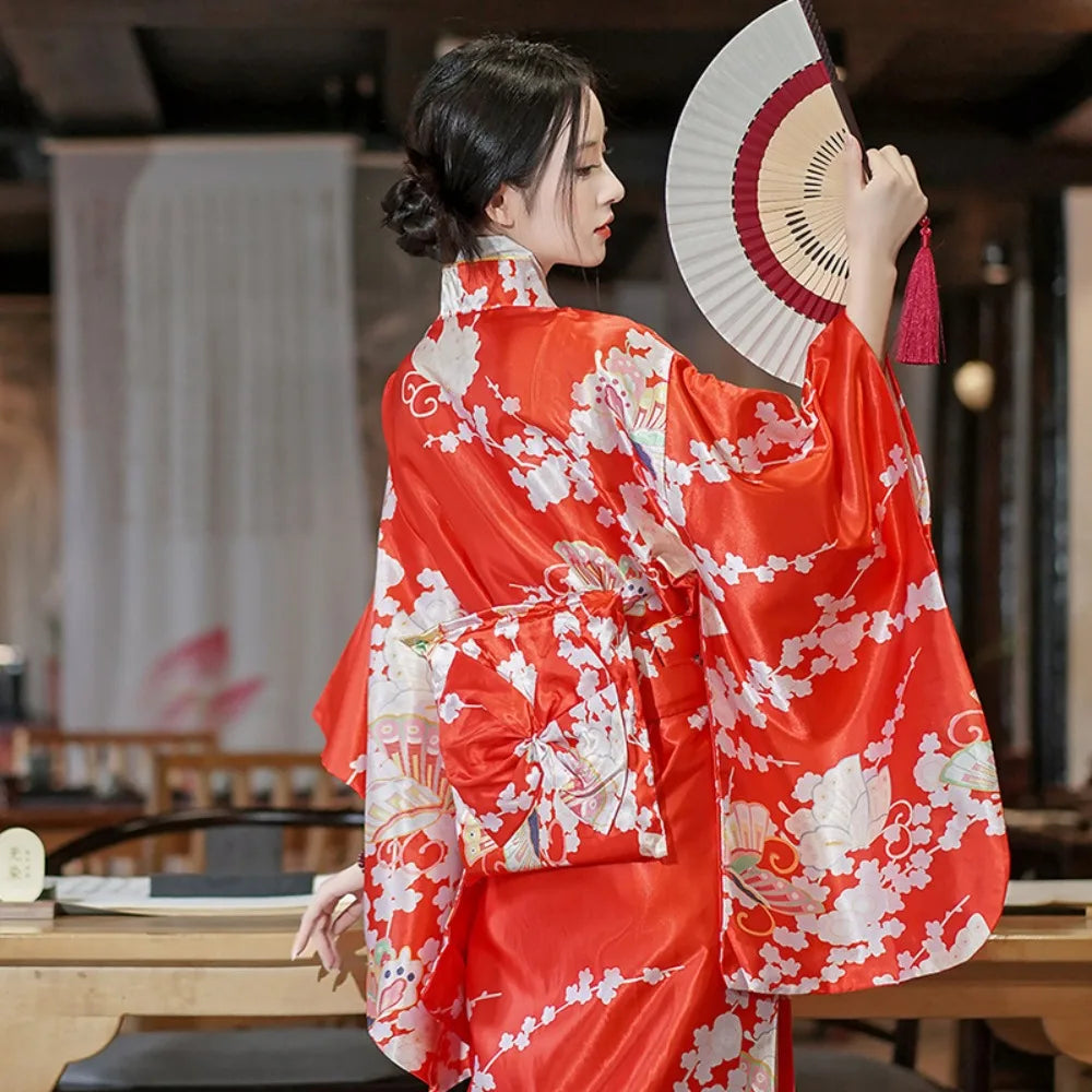 Japanese Yukata Satin Kimono